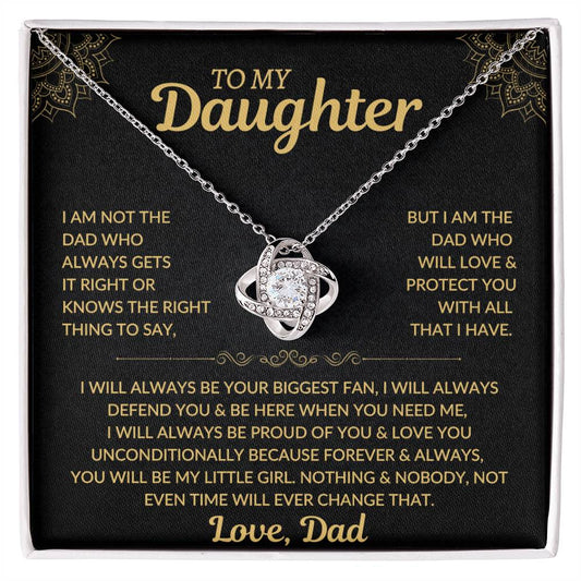To My Daughter | Love Dad | Beautiful Love Knot Necklace Gift