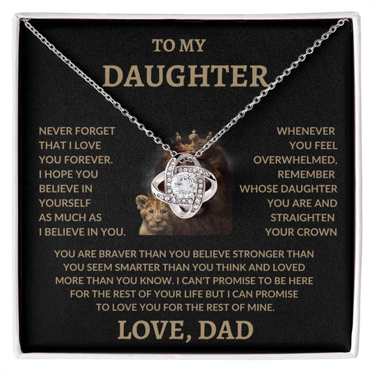 To My Daughter:Love, Dad | Love Knot Necklace