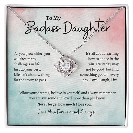 To My Badass Daughter | Best |  Love Knot Necklace