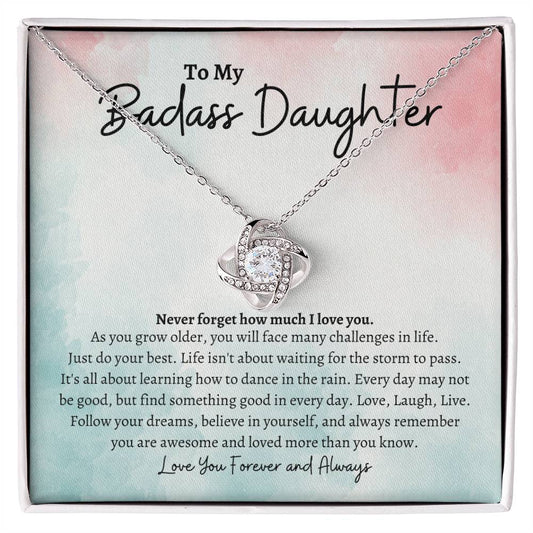 To My Badass Daughter | Best |  Love Knot Necklace - SP