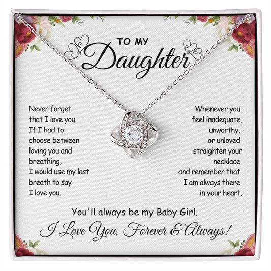 Gift To My Baby Girl Daughter | Love Knot Necklace