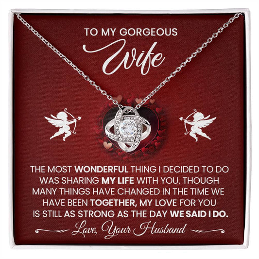 To My Gorgeous Wife - Love Knot Necklace