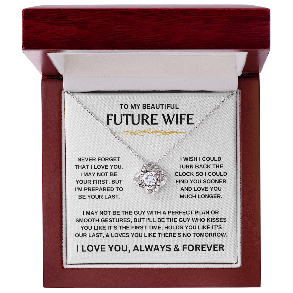 To My Beautiful Future Wife | Never Forget | Love Knot Necklace