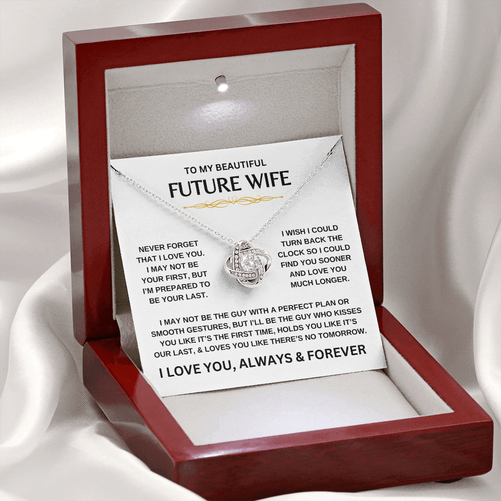 To My Beautiful Future Wife | Never Forget | Love Knot Necklace