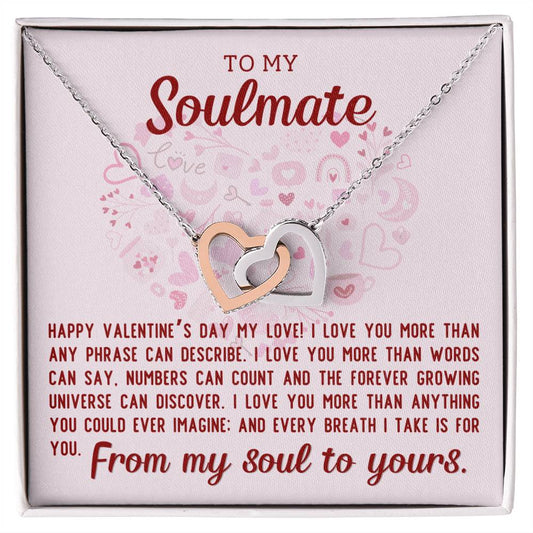 To My Soulmate | From My Soul | Interlocking Hearts Necklace
