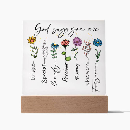 God Says You Are | Acrylic LED Lamp