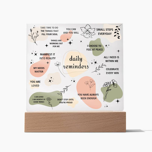 Daily Affirmations Square Acrylic
