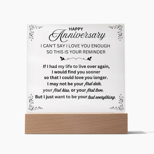 HAPPY ANNIVERSARY I LOVE YOU | SQUARE ACRYLIC