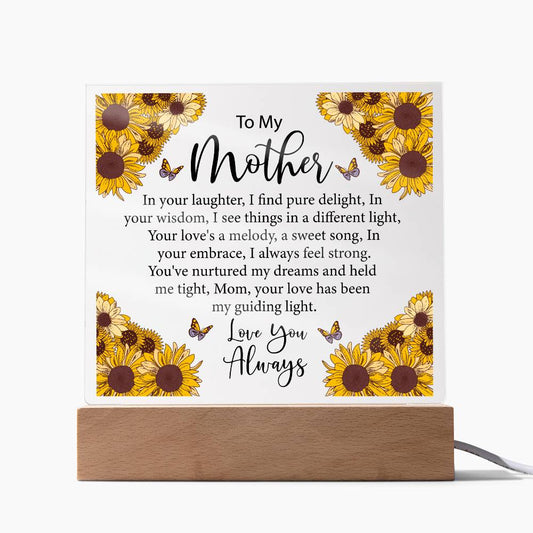 To My Mother SunFlower | Square Acrylic Plaque