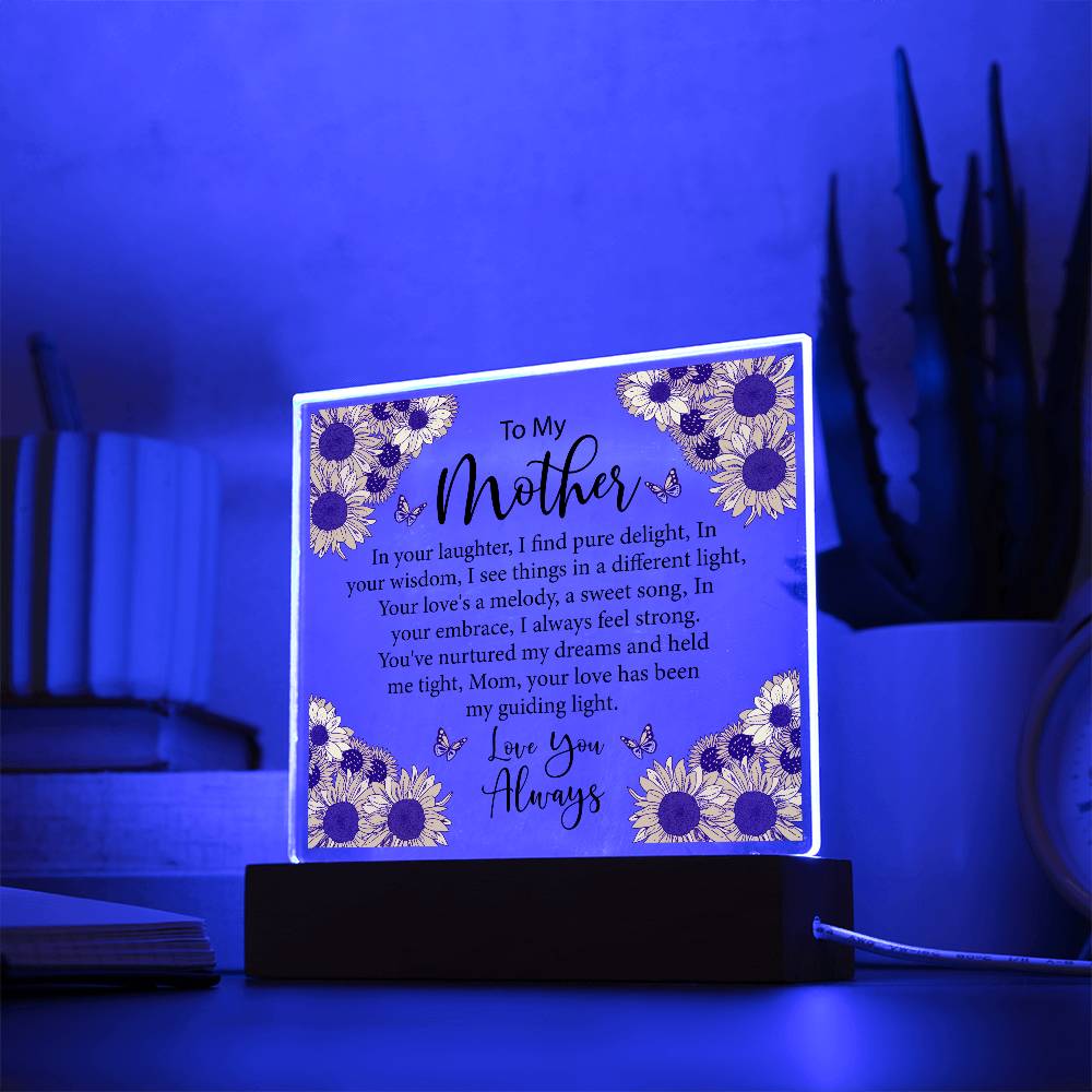 To My Mother SunFlower | Square Acrylic Plaque