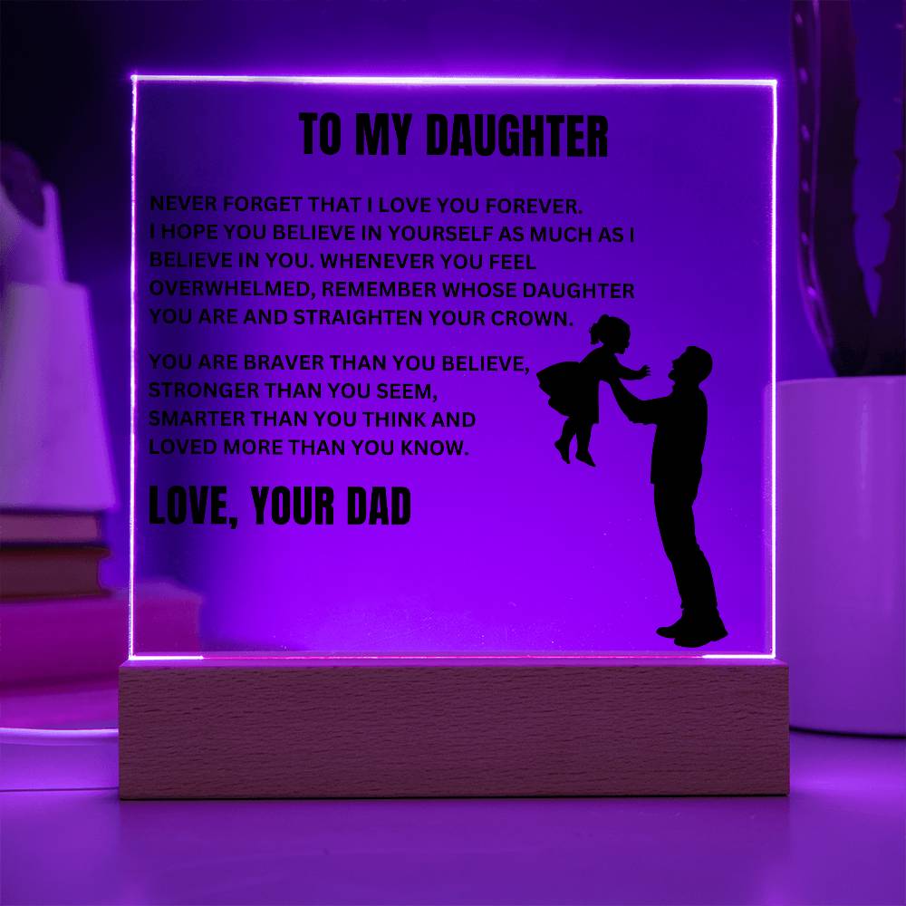 To My Daughter | Straighten Your Crown | Acrylic LED Lamp