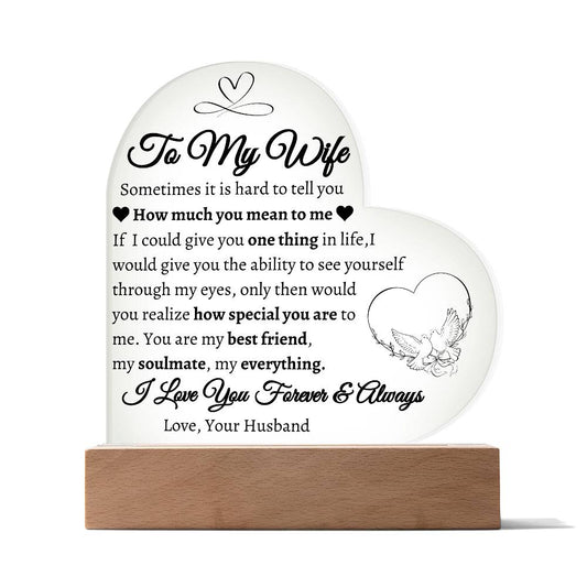 To My Wife | One Thing | Heart Plaque