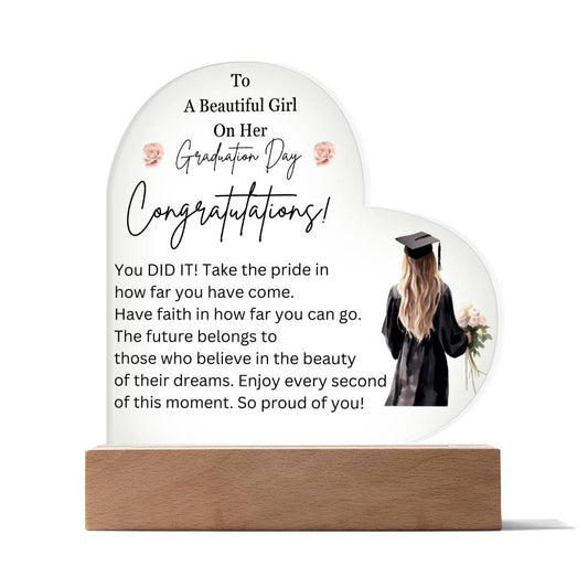 Beautiful Girl | Congrats | Heart Plaque