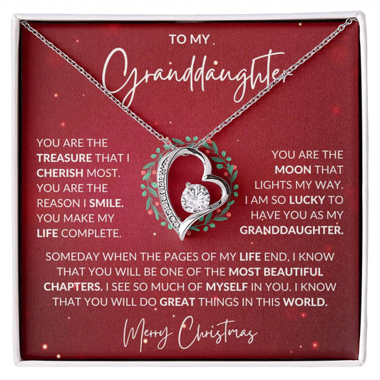To My Granddaughter | Merry Christmas | Forever Love Necklace