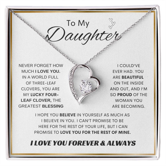 To My Daughter | Gold Border | Forever Love Necklace