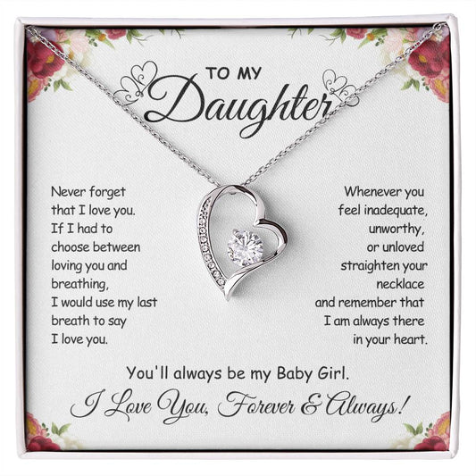 Gift To My Baby Girl Daughter | Forever Love Necklace