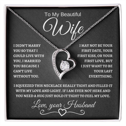 To My Beautiful Wife | Forever Love Necklace-BW