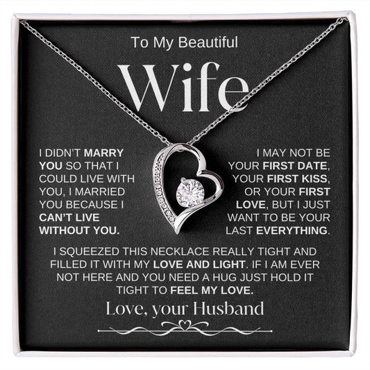 To My Beautiful Wife | Forever Love Necklace-BW1