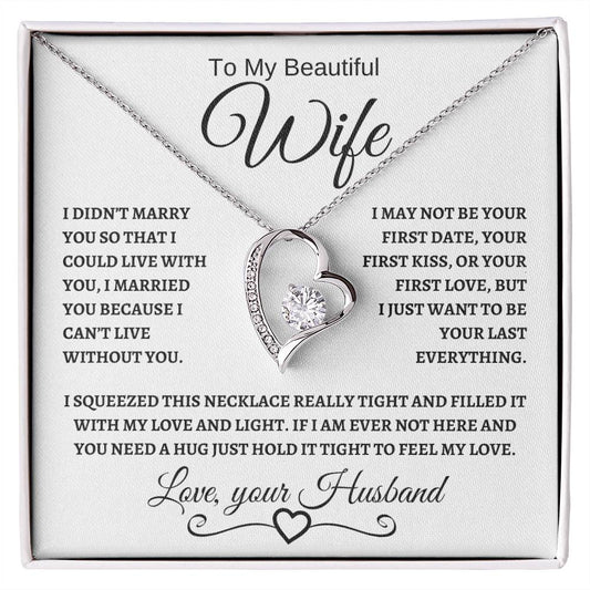 To My Beautiful Wife | Forever Love Necklace-WB