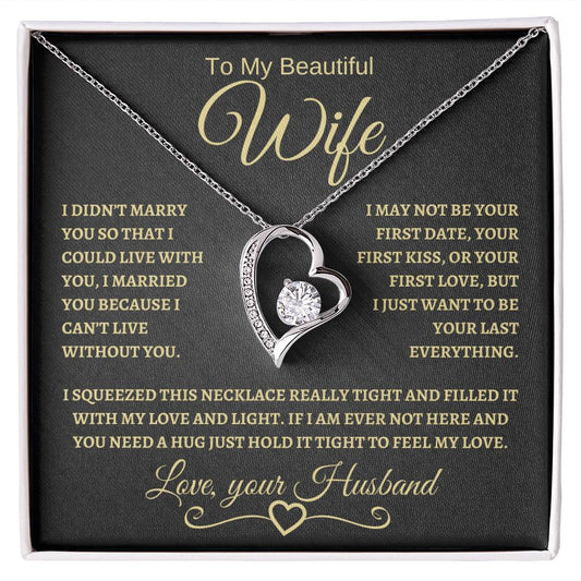To My Beautiful Wife | Forever Love Necklace- BG