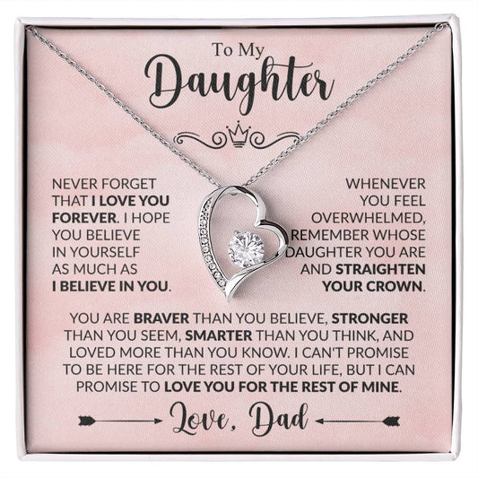 To My Daughter | Love You Forever, Dad |  Forever Love Necklace