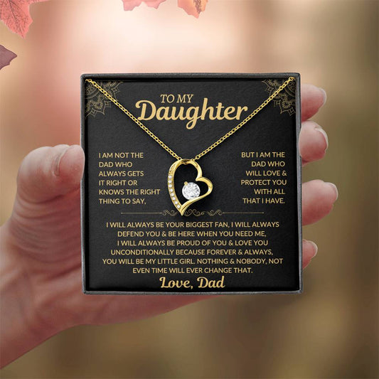 To My Daughter | Love Dad | Beautiful Forever Love Necklace Gift