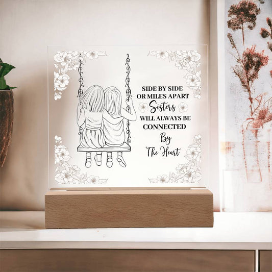Sisters Side By Side | Square Acrylic Plaque