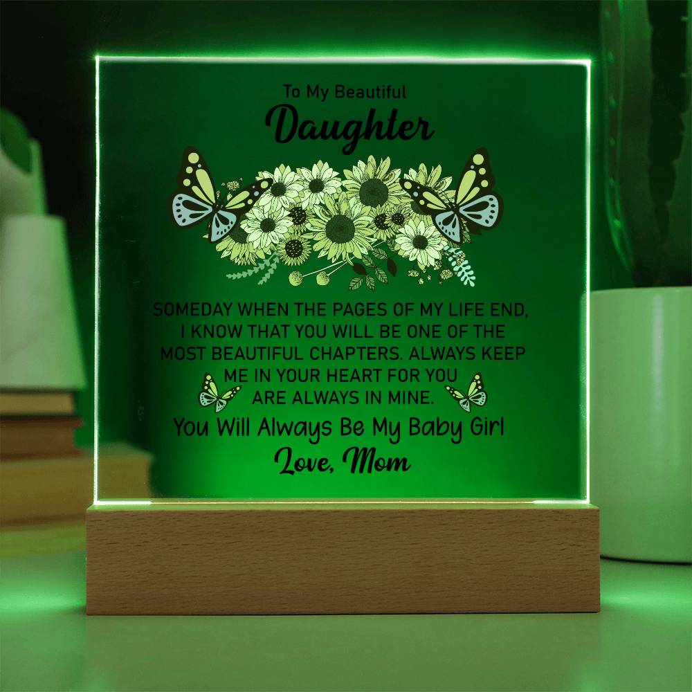 Beautiful Daughter Sunflower | Square Plaque