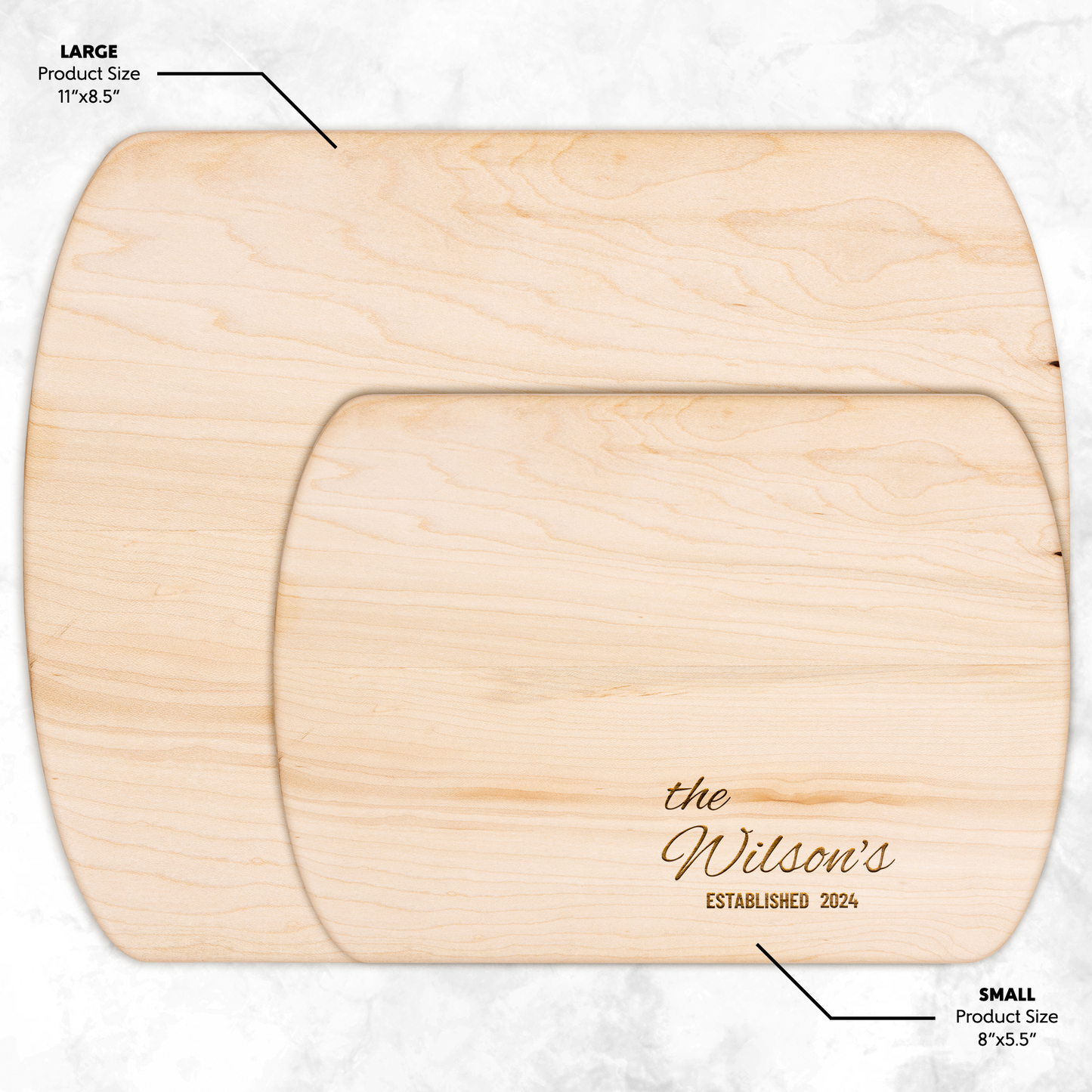 Personalized Family Name Wooden Hardwood Oval Cutting Board