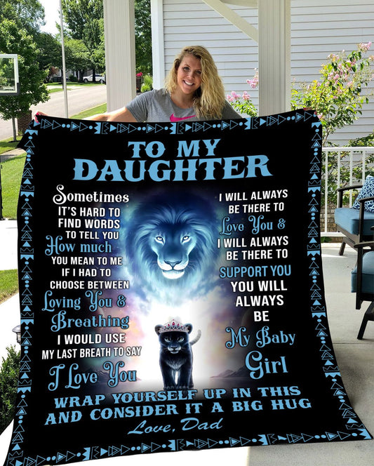 To My Daughter | Love Dad | Premium Sherpa Blanket 50x60 (Throw)