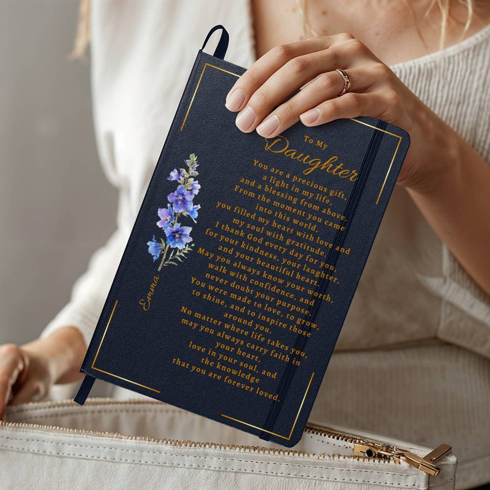 Personalized Name & Birth Flower Bound Journal