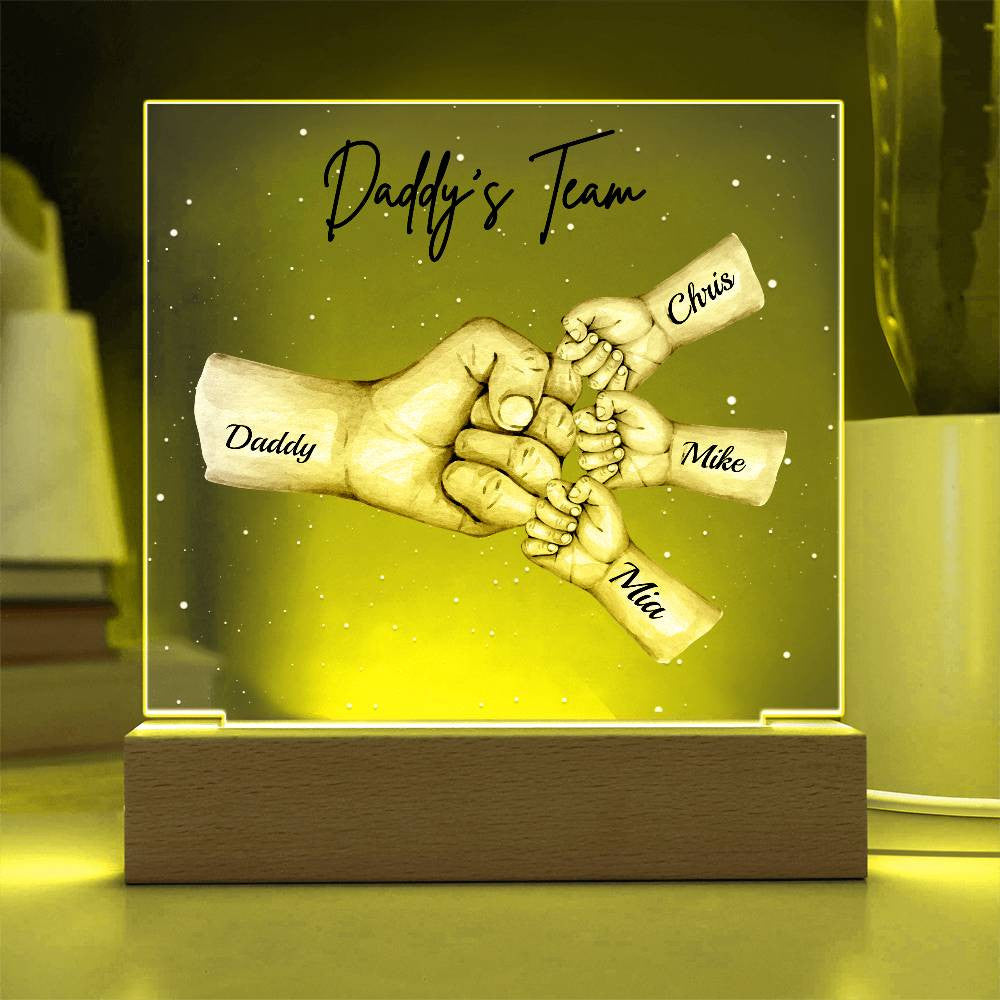 Daddy's Team Personalized Acrylic LED Plaque