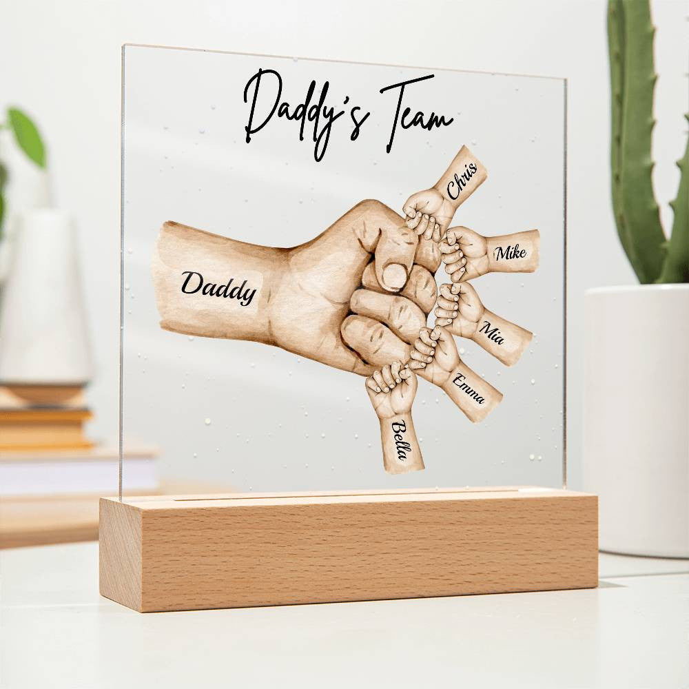 Daddy's Team Personalized Acrylic LED Plaque